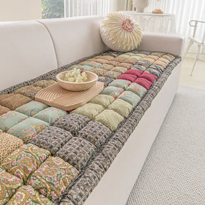 Tapis pour animaux de compagnie en peluche doux, floral vintage fait main, housse de canapé antidérapante