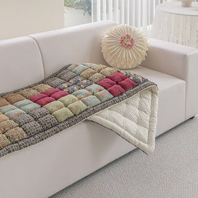 Tapis pour animaux de compagnie en peluche doux, floral vintage fait main, housse de canapé antidérapante