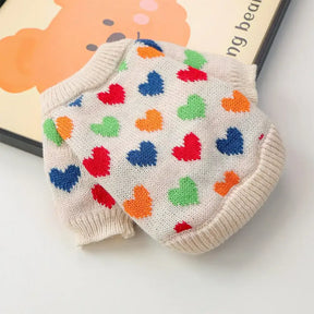 Pull pour chien teckel à motif en cœur