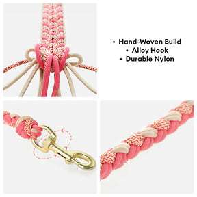 La laisse pour chien en nylon tissée à la main et de qualité supérieure pour chiens de taille moyenne et grande.