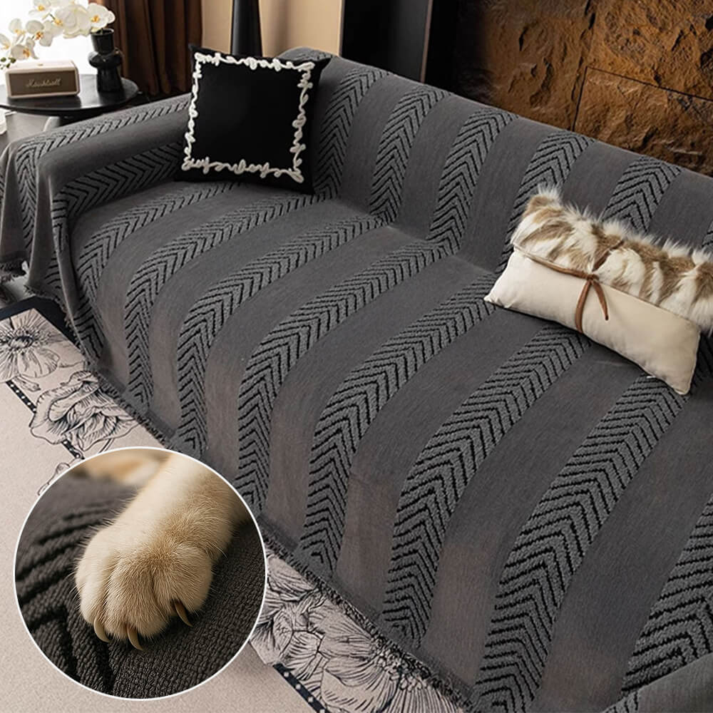 Housse de couchage en chenille chevrons durable avec coutures invisibles