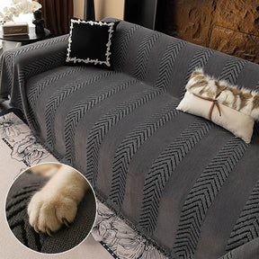 Housse de couchage en chenille chevrons durable avec coutures invisibles