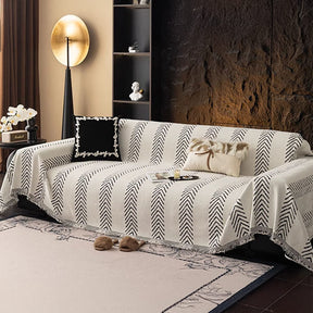 Housse de couchage en chenille chevrons durable avec coutures invisibles