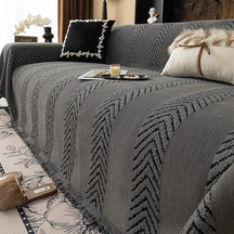 Housse de couchage en chenille chevrons durable avec coutures invisibles
