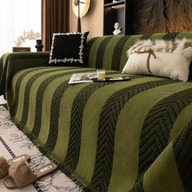 Housse de couchage en chenille chevrons durable avec coutures invisibles
