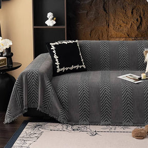 Housse de couchage en chenille chevrons durable avec coutures invisibles