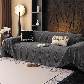 Housse de couchage en chenille chevrons durable avec coutures invisibles