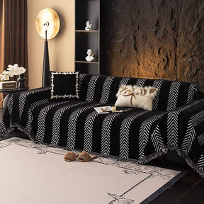 Housse de couchage en chenille chevrons durable avec coutures invisibles
