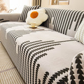 Housse de canapé extensible pleine largeur motif chevron confortable et magique