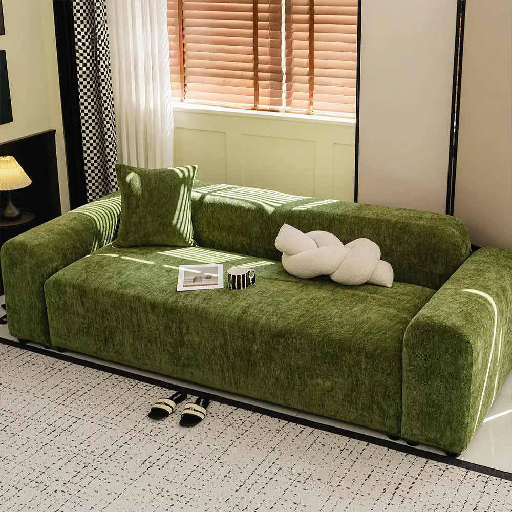 Housse de canapé magique en tissu chevrons, pleine couverture, confortable et résistante aux griffures.