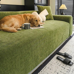 Housse de canapé magique en tissu chevrons, pleine couverture, confortable et résistante aux griffures.