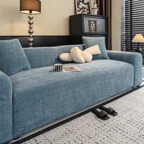 Housse de canapé magique en tissu chevrons, pleine couverture, confortable et résistante aux griffures.