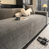 Housse de canapé extensible 3 place en tissu chevrons, pleine couverture, confortable et résistante aux griffures.