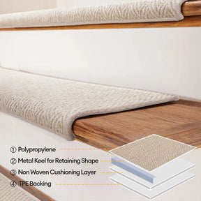 Ruban de protection pour escaliers résistant à l'usure en chevron - Treads de marche pour escaliers en tapis gratuits.