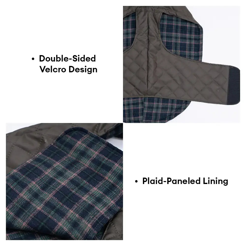 Gilet pour chien matelassé à col montant - Manteau d'hiver chaud et tendance