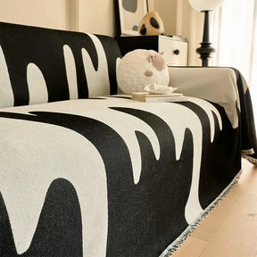 Housse de canapé universelle multifonctionnelle en chenille motif vague Ice Cream toutes saisons