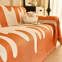 Housse de canapé universelle multifonctionnelle en chenille motif vague Ice Cream toutes saisons