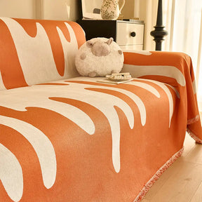 Housse de canapé universelle multifonctionnelle en chenille motif vague Ice Cream toutes saisons