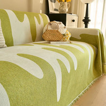 Housse de canapé universelle multifonctionnelle en chenille motif vague Ice Cream toutes saisons