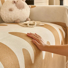 Housse de canapé universelle multifonctionnelle en chenille motif vague Ice Cream toutes saisons