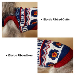 Pull pour chien sans manches en tricot Jacquard épais – Conçu pour les Teckels, Bouledogues français et Carlin.