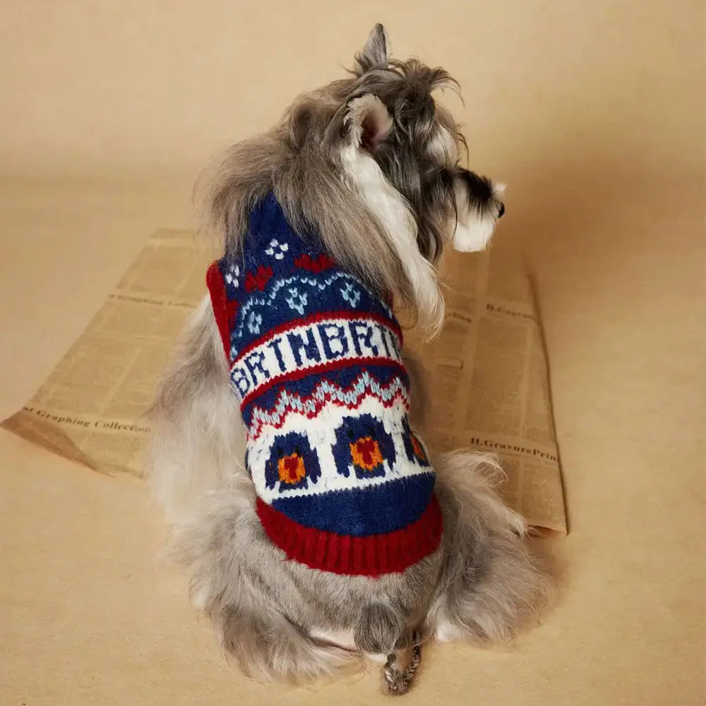 Pull pour chien sans manches en tricot Jacquard épais – Conçu pour les Teckels, Bouledogues français et Carlin.