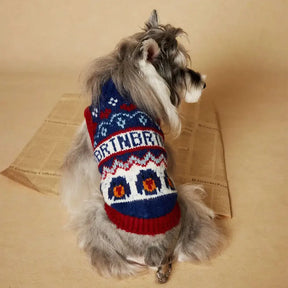 Pull pour chien sans manches en tricot Jacquard épais – Conçu pour les Teckels, Bouledogues français et Carlin.