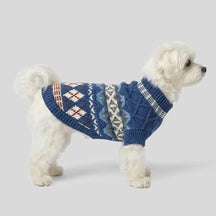 Pull pour chien en diamant Fair Isle tricoté