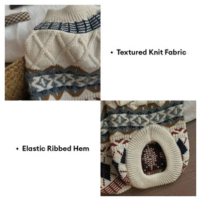 Pull pour chien en diamant Fair Isle tricoté