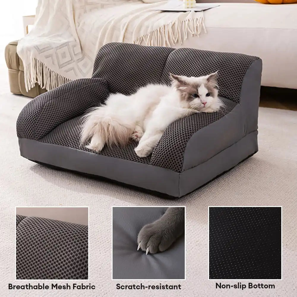 Grand lit sofa pour chien et chat respirant résistant aux griffures et lavable