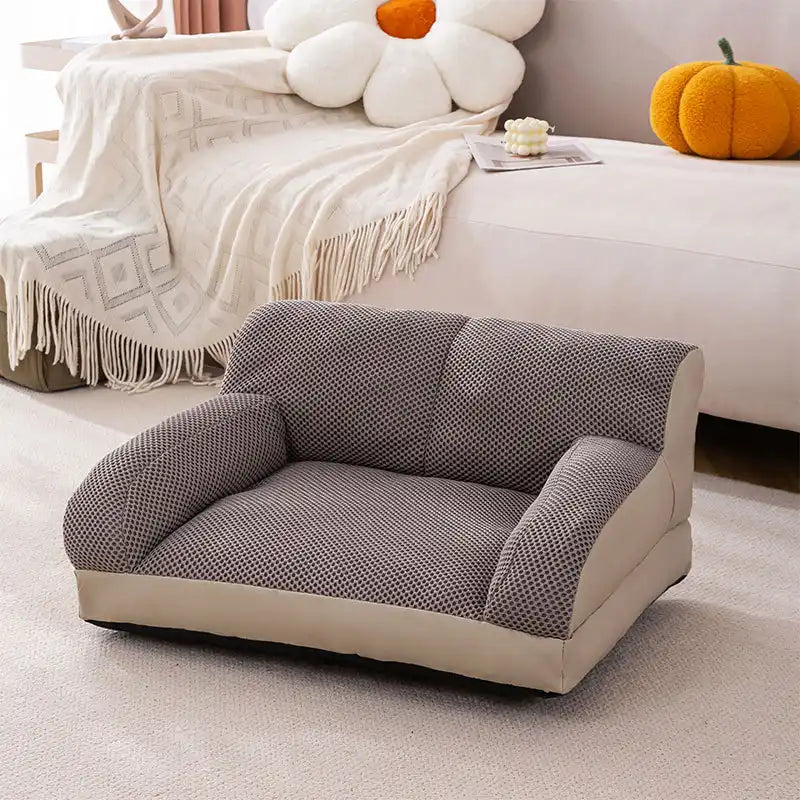 Grand lit sofa pour chien et chat respirant résistant aux griffures et lavable