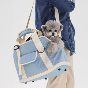 Sac de voyage imperméable multifonction léger pour animaux de compagnie couleur contrastée