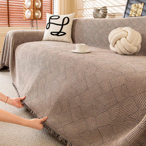 Housse de canapé en chenille à motif ligneux, confortable et résistante aux éraflures