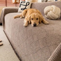 Housse de canapé en chenille à motif ligneux, confortable et résistante aux éraflures