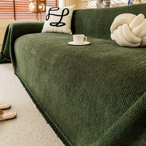 Housse de canapé en chenille à motif ligneux, confortable et résistante aux éraflures