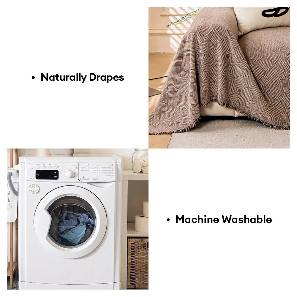 Housse de canapé en chenille à motif ligneux, confortable et résistante aux éraflures