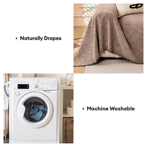 Housse de canapé en chenille à motif ligneux, confortable et résistante aux éraflures