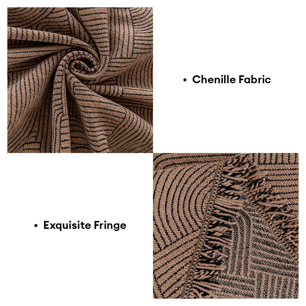 Housse de canapé en chenille à motif ligneux, confortable et résistante aux éraflures