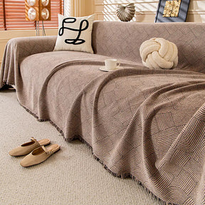 Housse de canapé en chenille à motif ligneux, confortable et résistante aux éraflures