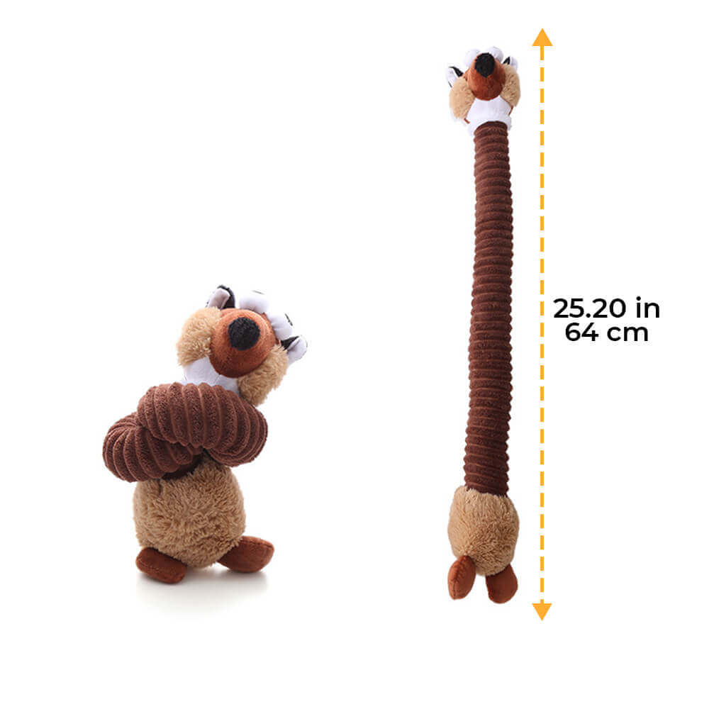 Jouet pour Chien en Peluche Squeaky avec Long Cou Animal Jouet à Mâcher Interactif