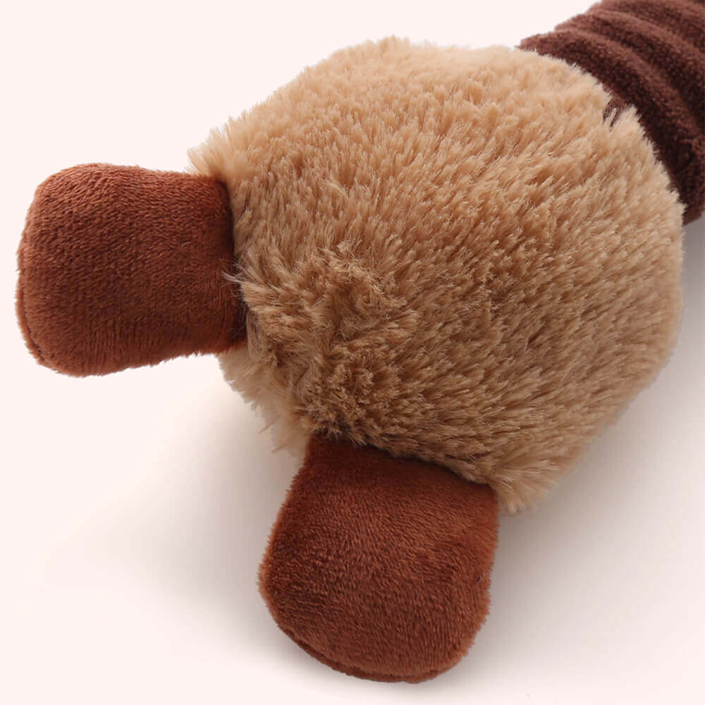 Jouet pour Chien en Peluche Squeaky avec Long Cou Animal Jouet à Mâcher Interactif