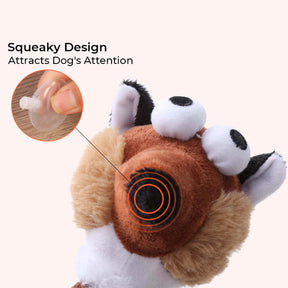 Jouet pour Chien en Peluche Squeaky avec Long Cou Animal Jouet à Mâcher Interactif