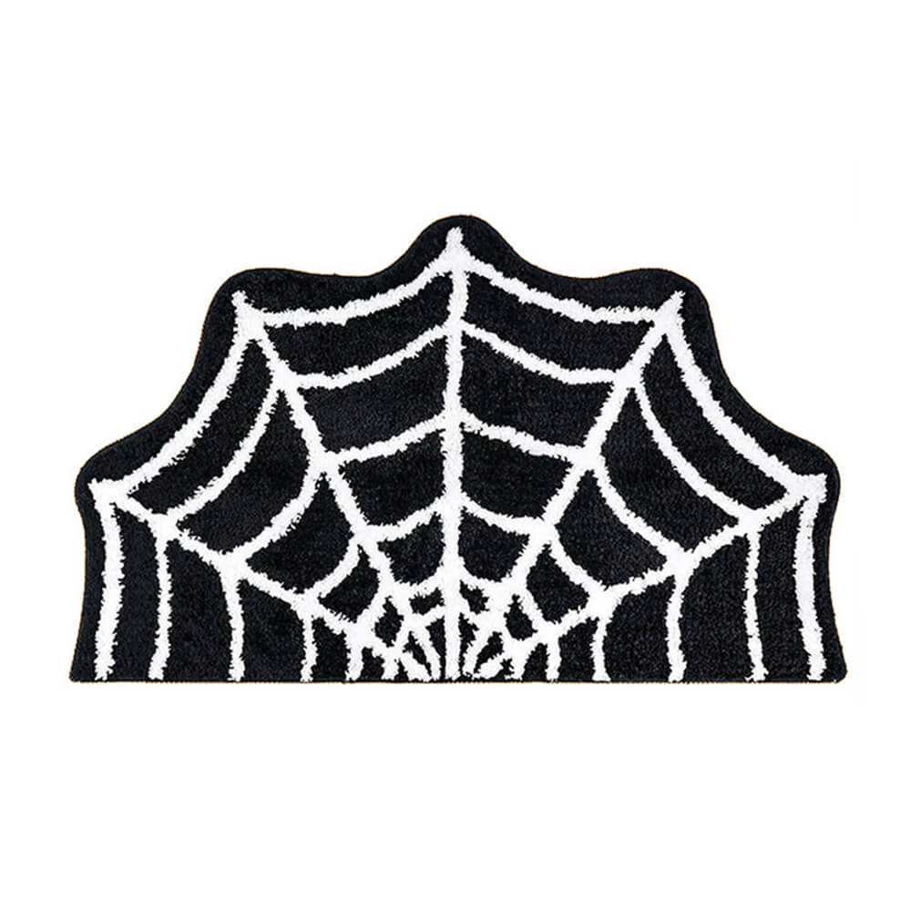 Tapis Halloween Luxueux en Cachemire Synthétique - Design Araignée Doux et Effrayant