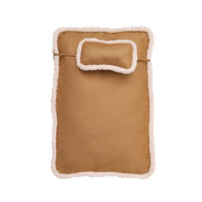 Lit pour chien en simili cuir rétro luxueux avec coussin