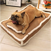 Lit pour chien en simili cuir rétro luxueux avec coussin