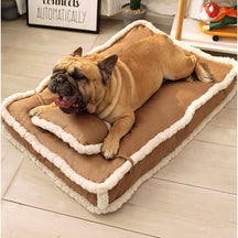 Lit pour chien en simili cuir rétro luxueux avec coussin