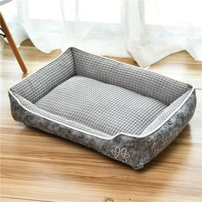 Lit pour chien luxe faux cuir doux polaire lavable