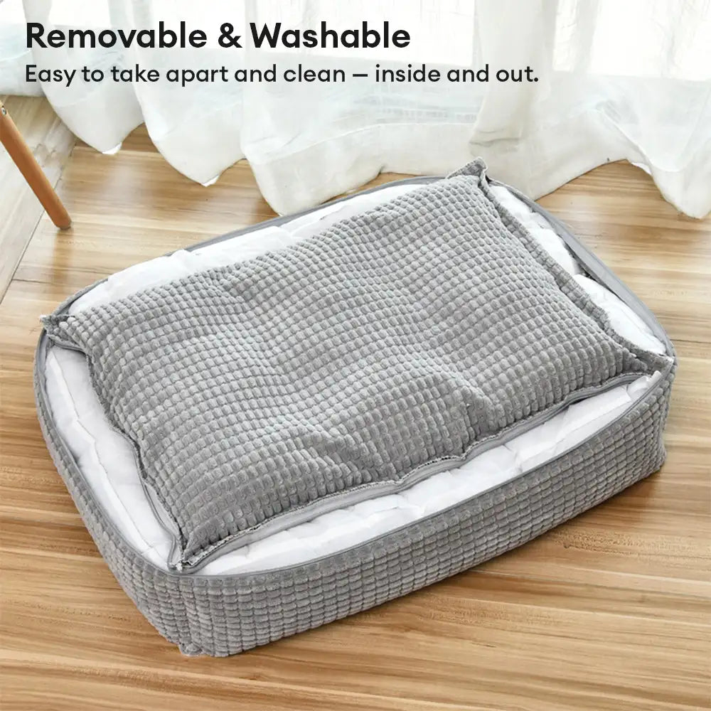 Lit pour chien luxe faux cuir doux polaire lavable