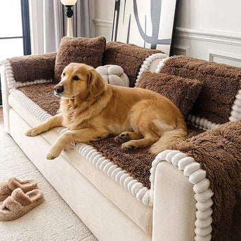 Housse de canapé en peluche luxueuse épaisse confortable et antidérapante