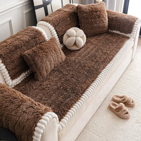 Housse de canapé en peluche luxueuse épaisse confortable et antidérapante